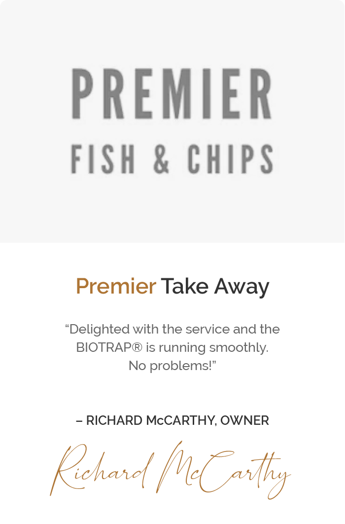 Premier Takeaway testimonial and picture
