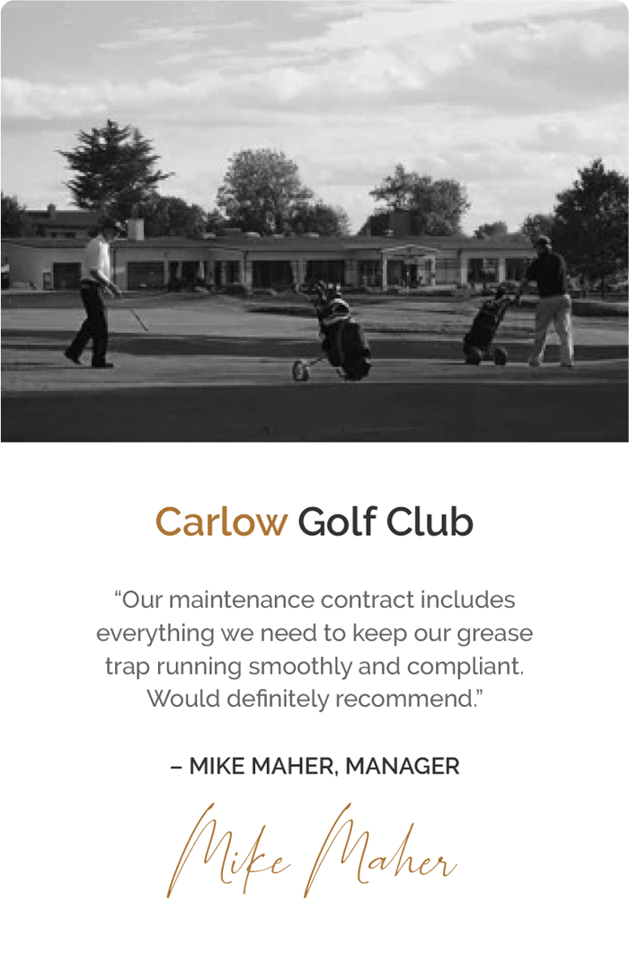 Carlow Golf Club testimonial and picture