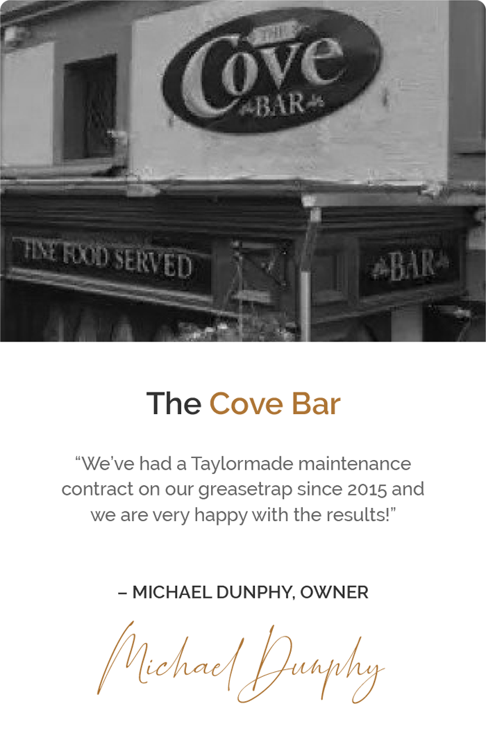 Cove Bar testimonial and picture