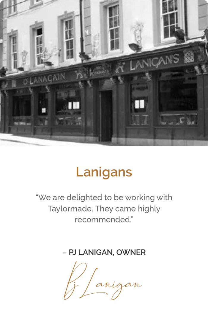 Lanigans testimonial and picture